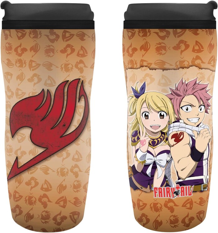 Tazza da viaggio Fairy Tail - Lucy, Natsu & Emblem
