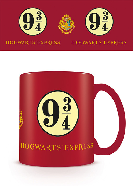 Elbenwald Harry Potter tazza da collezione Gleis 9 3/4 Hogwarts Express con cucchiaio rosso 270 ml in ceramica 