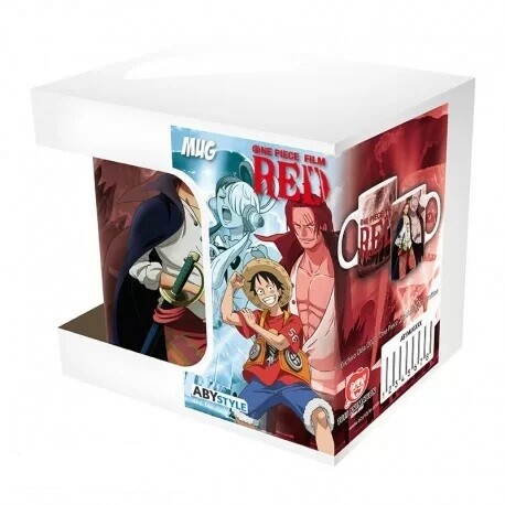 Tazza di compleanno con stampa sul manico, interno ed esterno - Parodia One  Piece - Monkey D Rufy e Shanks il Rosso (Tazza di qualità premium -  Stampata in Francia - Rif : 673)