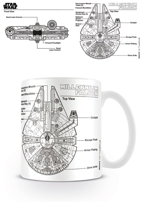Tazza Star Wars - Millennium Falcon Sketch