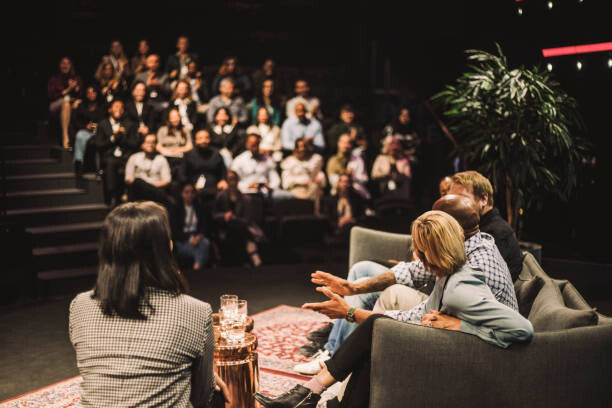 Sticker Tech entrepreneurs talking by interviewer during