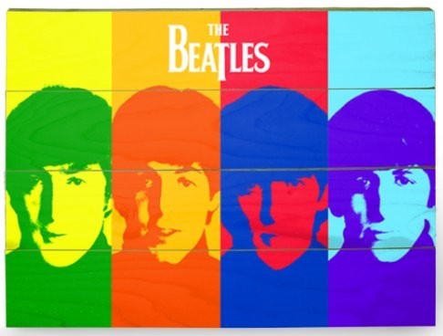 Bild auf Holz The Beatles - Pop Art