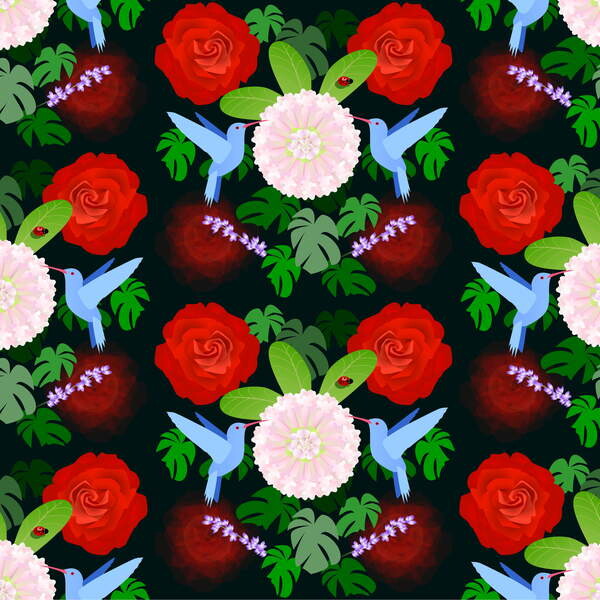 Adesivo murale The Ladybird and the Hummingbird