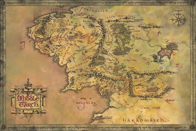 XXL Plakát The Lord of the Rings - Middle Earth