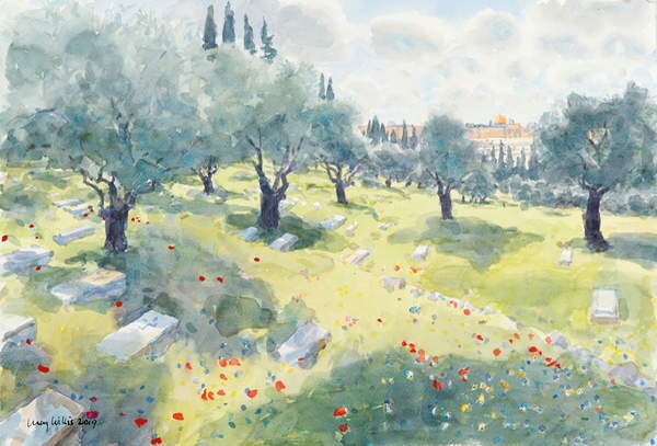 Tričko The Olive Grove (Temple Mount from The Kidron Valley, Jerusalem), 2019