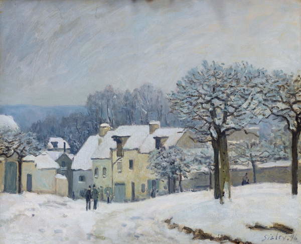 Autocolant The Place du Chenil at Marly-le-Roi, Snow, 1876