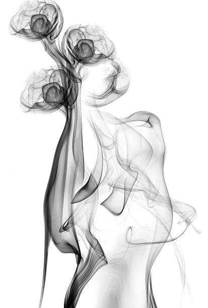 Tableau sur toile black smoke isolated on white background