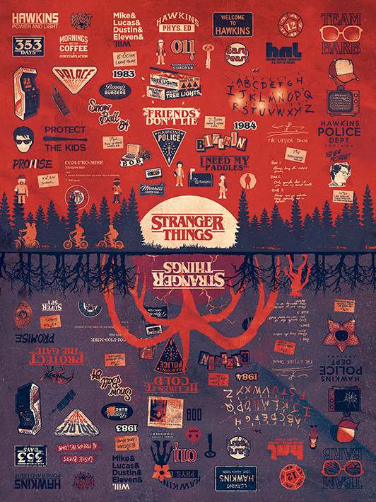 Stranger Things - The Upside Down Tableau sur Toile