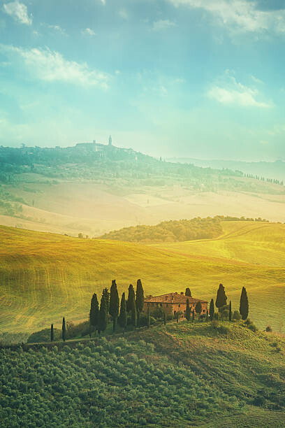 Samolepka Tuscan landscape, location: Val d'Orcia, Tuscany,