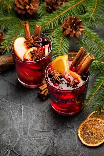 Samolepka Two Glasses of Christmas Mulled Red