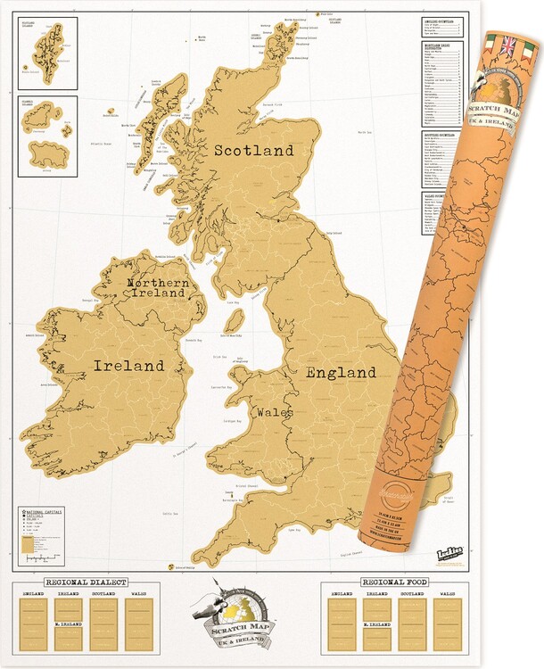 Stírací mapa UK Edition