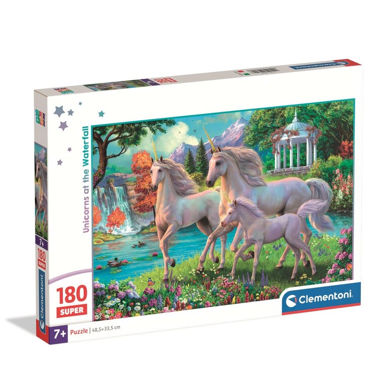 Puzzle Unicorns at the Waterfall