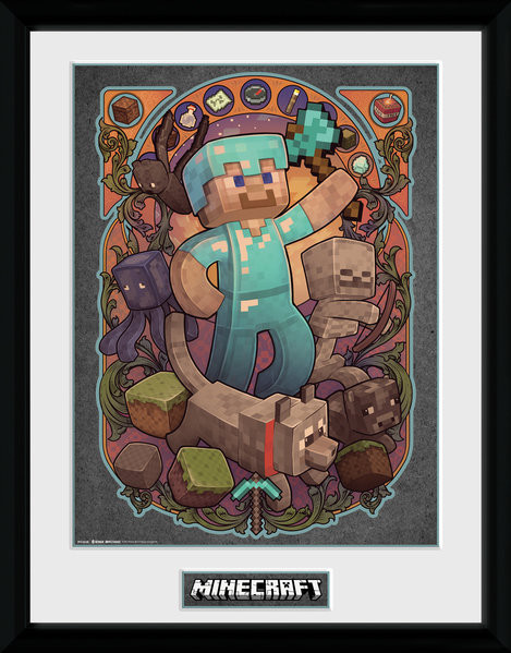 Uokvireni poster Minecraft - Steve Nouveau