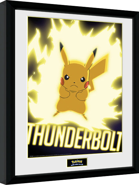Uokvireni poster Pokemon - Thunder Bolt Pikachu