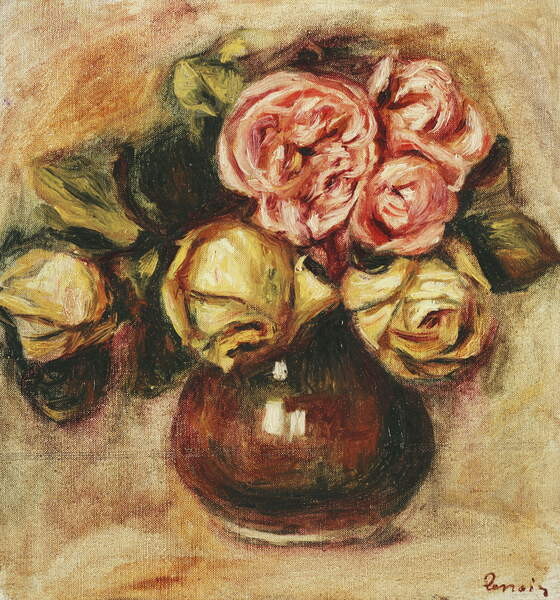 Samolepka Vase of Roses; Vase de Roses,