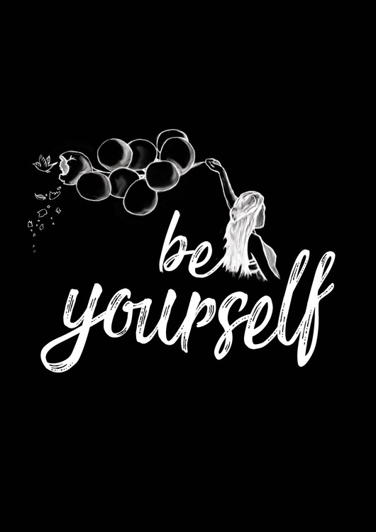 Vászonkép Be yourself - Black