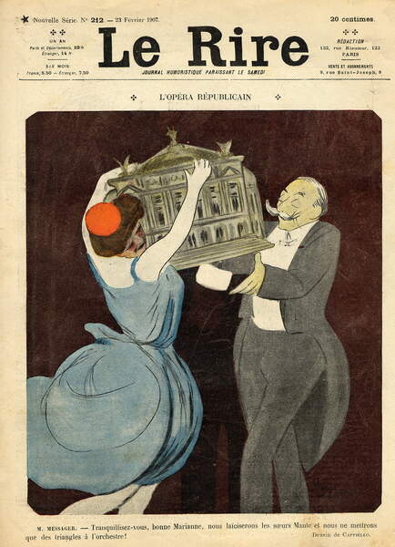 Vászonkép Cartoon of the composer Andre Messager