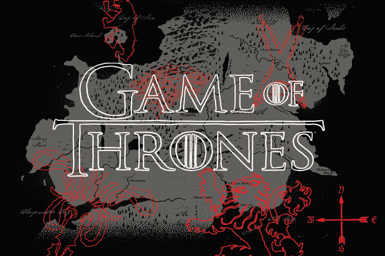 Vászonkép Game of Thrones - Winterfell map