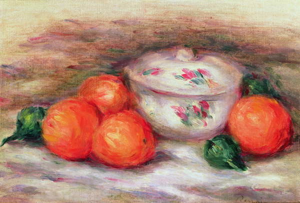 Vászonkép Still life with a covered dish and Oranges
