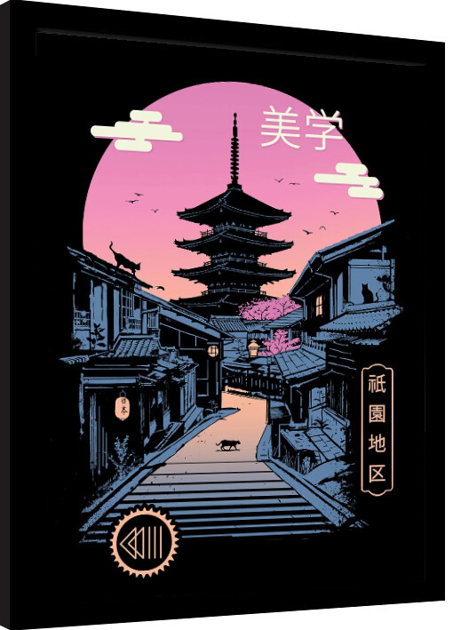 Zarámovaný plakát Vincent Trinidad - Pagoda Wave Aesthetics