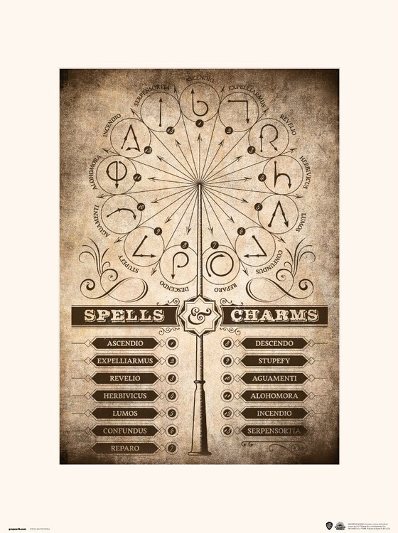 Harry Potter Spells & Charms Art Print Buy at UKposters