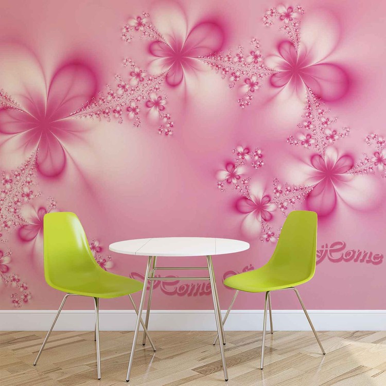 Flowers Home Pink Wall Paper Mural Buy at UKposters