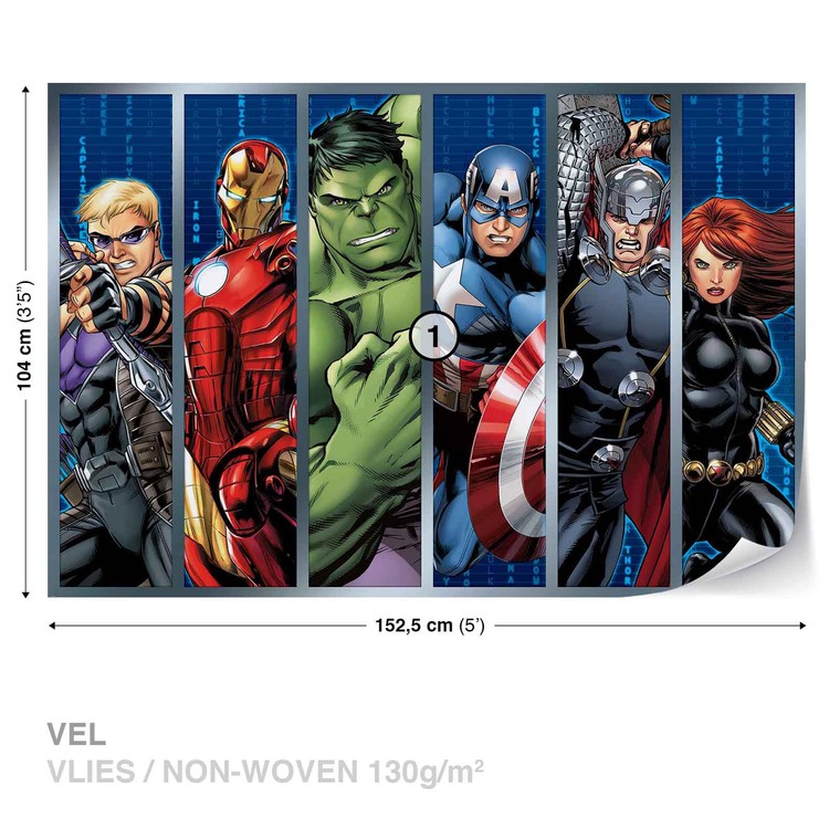 Marvel Avengers Wall Paper Mural | Buy at UKposters
