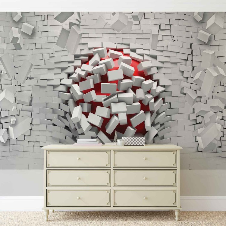 Modern Abstract Brick Wall Wall Paper Mural | Buy At UKposters