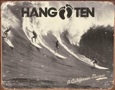 Metalen wandbord HANG TEN - california classic