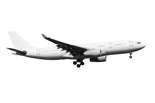 Plakát White passenger aircraft cut out