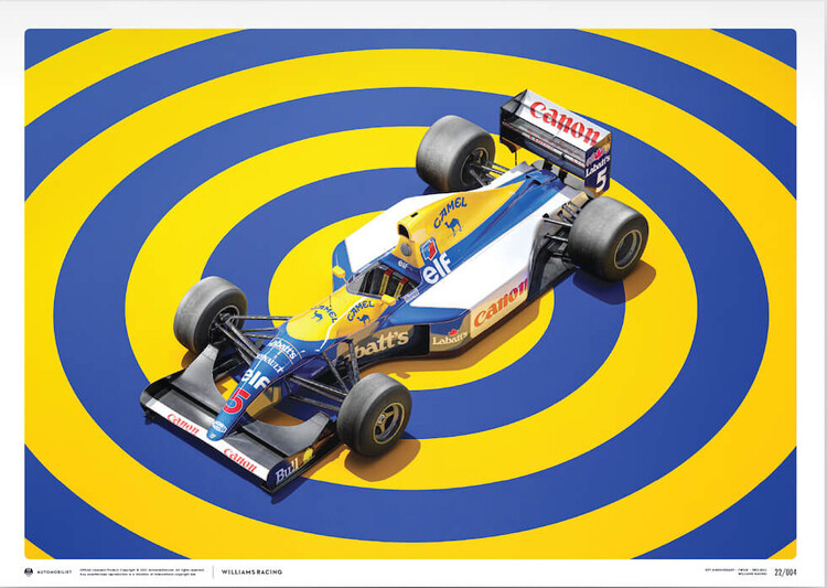Umělecký tisk Williams Racing - FW14B - F1® World Drivers' & Constructors' Champion - 1992 - Mini Poster