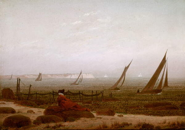 Samolepka Woman on the Beach at Rugen, 1818