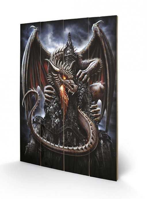 Obraz na dřevě Spiral - Dragon Lava