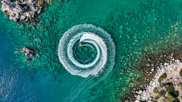 Sticker Zoom out amazing aerial view of