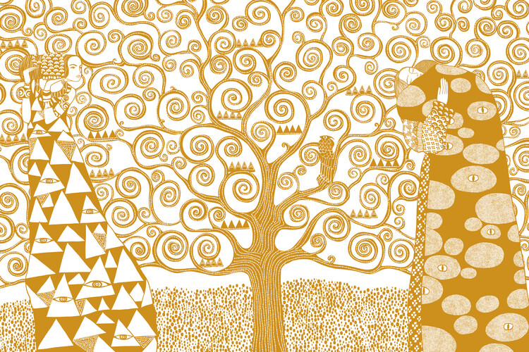 Ταπετσαρία τοιχογραφία The Tree of Life yellow