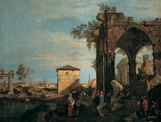 The Landscape with Ruins I Художествено Изкуство
