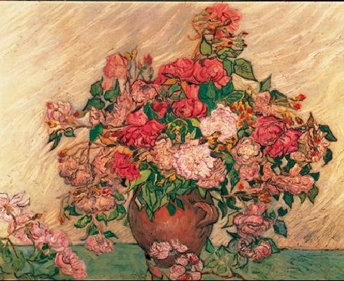 Vase with Pink Roses, 1890 Художествено Изкуство