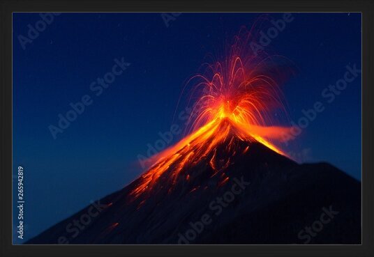 Photos Fuego Volcano eruption, view from volcano Acatenango, Guatemala