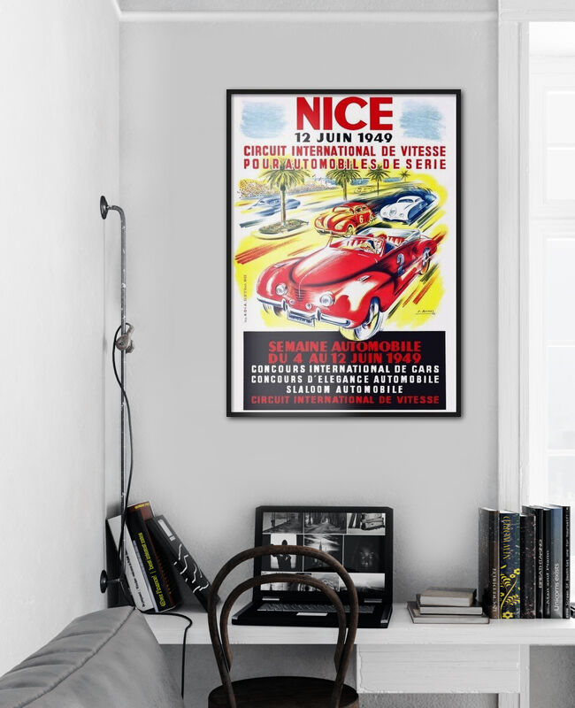 Affiche vintage course voiture | La maison des tableaux