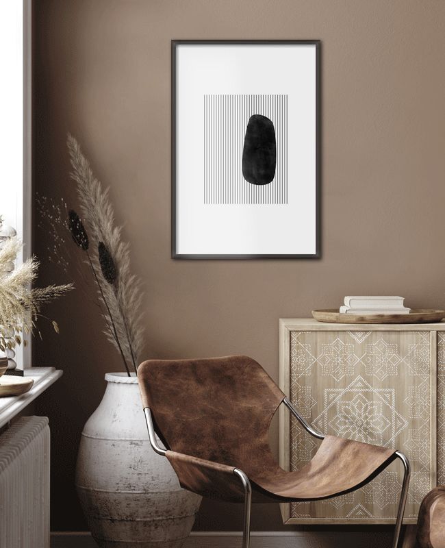 Poster ARTTOR 40x40 Cm - Impression Minimaliste - Morceau Brillant - Déco Murale