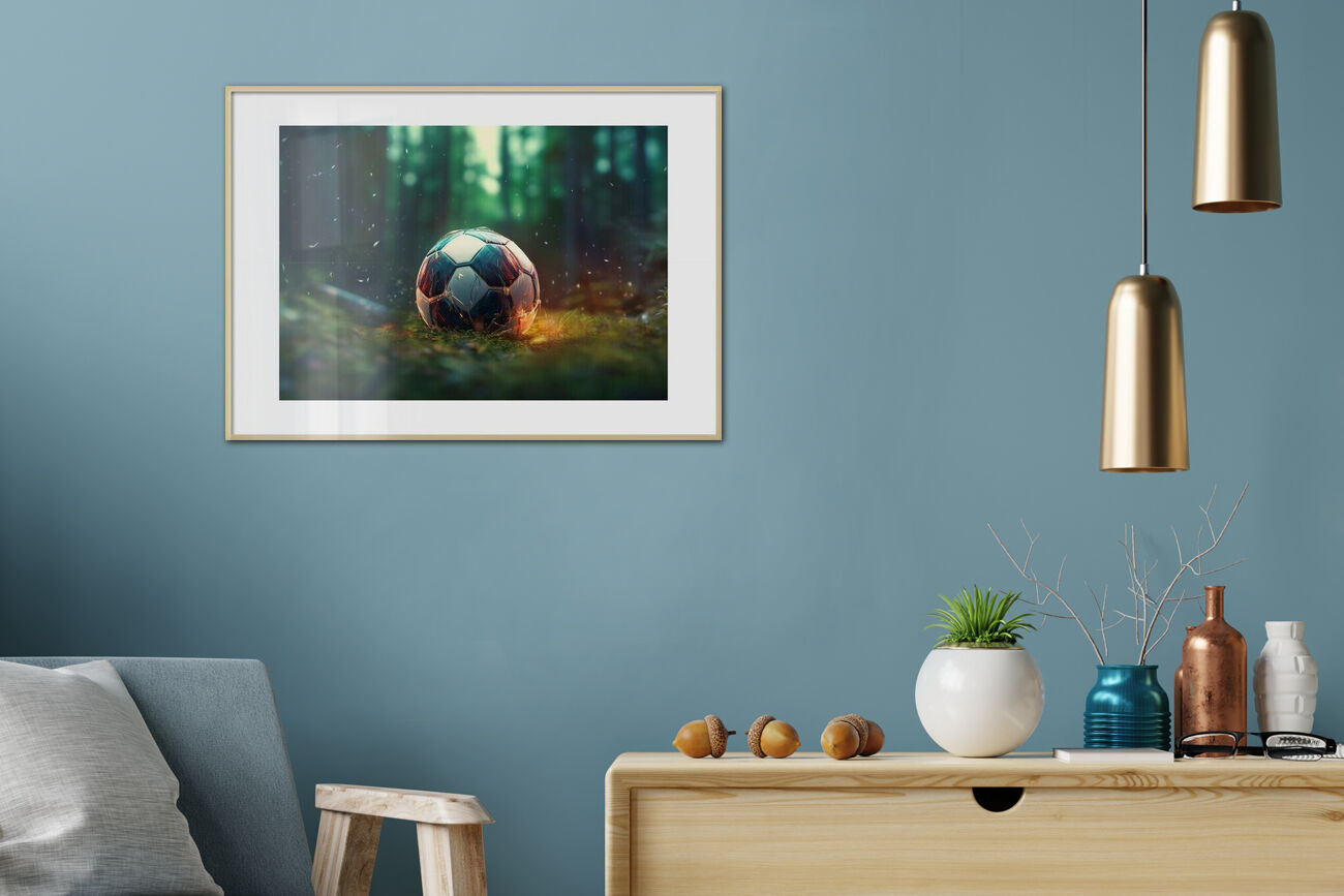 Tableau Toile Football 30x45 Cm - Décor Sport Multicolore | Neuf Pour Chambre Bureau