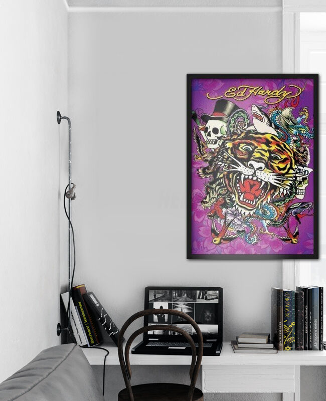エド・ハーディー 3Dポスター　Ed Hardy Tiger プラスチックシート ED HARDY - tiger Poster en 3D, Affiche en 3D | Acheter-le sur