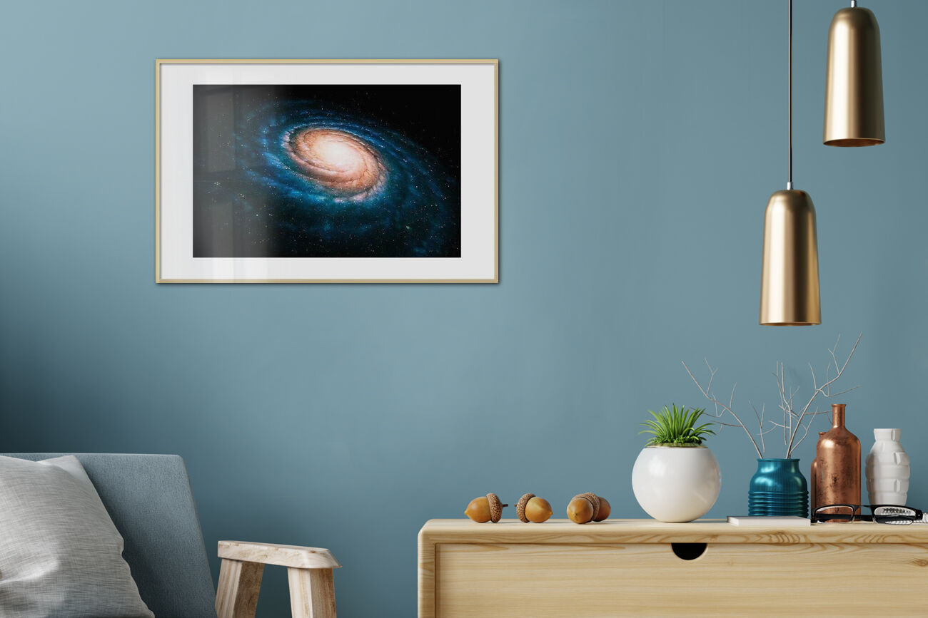 Tableau Toile Stella Vortex Galaxy 60x40 Cm - Photo Sur Toile Tendue Sur Châssis, Prêt à Accrocher