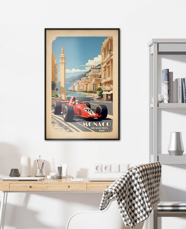 Affiche Originale GP Monaco 1980 - 38ème Grand Prix F1 - Grognet - 87x60 Cm
