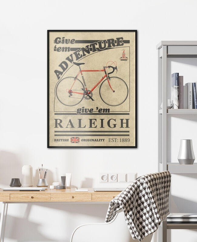 PANNEAU VÉLO RALEIGH PLAQUE MÉTAL Vintage Publicité Art Impression