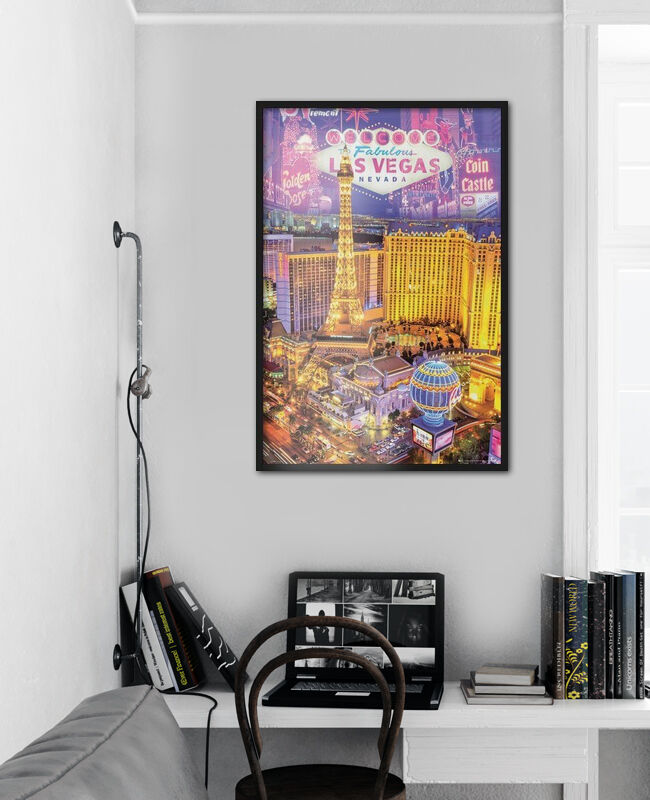 Affiche Las Vegas en noir et blanc – Décoration murale urbaine