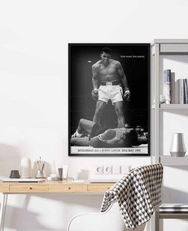 Muhammad Ali Boxing Sonny Liston Sports TREBLE TOILE murale ART Photo Print