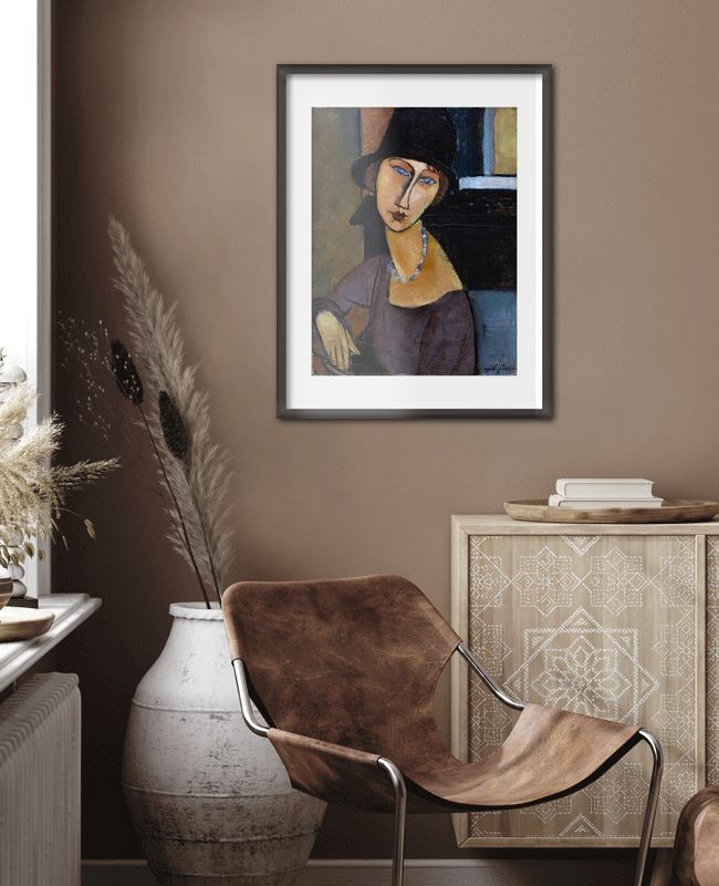 Acrylglasbild „Jeanne Hebuterne Mit Großem Hut“ Von Modigliani – 50 X 70 Cm, Hochglanz