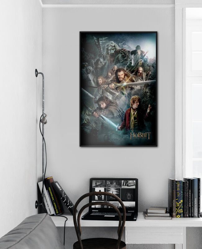 Sweat à Capuche The Hobbit - Poster Bilbo à Genoux - Officiel New Line Cinema - Coupe Classique