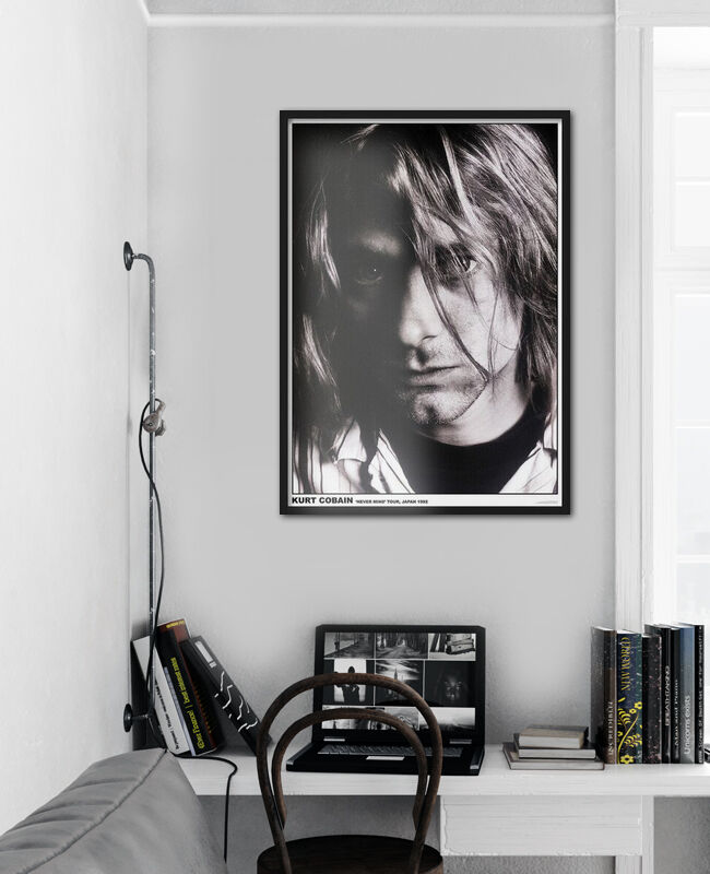 Poster Sur Toile Kurt Cobain – Décoration Murale Noir Et Blanc, 60 X 90 Cm, Idéal Pour Chambre, Salon Ou Bureau (sans Cadre)